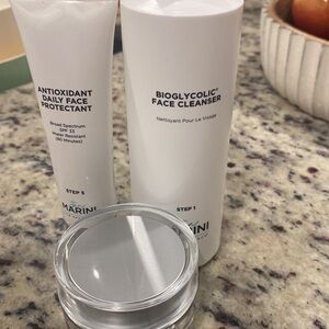 Jan Marini Bioglycolic cleanser, Bioclear and antioxidant spf